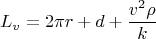 $$L_v=2\pi r+d+\frac{v^2\rho}{k}$$