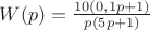 $W(p)=\frac{10(0,1p+1)}{p(5p+1)}$
