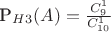 P_H_3(A)=\frac {C_9^1} {C_{10}^1}