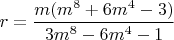 $r= \dfrac{m(m^8+6 m^4-3)}{3 m^8-6 m^4-1}$