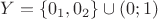 $Y=\{0_1,0_2\}\cup(0;1)$