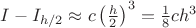 $I-I_{h/2}\approx c\left(\frac{h}{2}\right)^3=\frac{1}{8}ch^3$