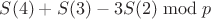 $S(4)+S(3)-3S(2) \bmod{p}$