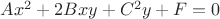 $Ax^2+2Bxy+C^2y+F=0$
