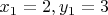 $x_1=2,y_1=3$