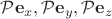 $\mathcal P\bold e_x, \mathcal P\bold e_y, \mathcal P\bold e_z$
