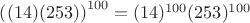 $\left((1 4)(2 5 3)\right)^{100} = (1 4)^{100} (2 5 3)^{100}$