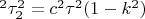 $ с^2 \tau_2^2=c^2 \tau^2 (1- k^2) $