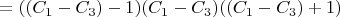 $=((C_1-C_3)-1)(C_1-C_3)((C_1-C_3)+1)$