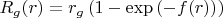 $R_g(r) = r_g \left(1 - \exp\left( - f(r) \right) \right)$
