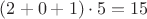 $(2+0+1)\cdot 5=15$