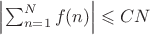 $\left\lvert\sum_{n=1}^{N}f(n)\right\rvert\leqslant CN$