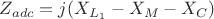 $Z_{adc}=j(X_{L_1}-X_M-X_C)$