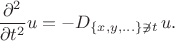$$\dfrac{\partial^2}{\partial t^2}u=-D_{\{x,y,\ldots\}\not\ni t}\,u.$$