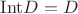 $\mathrm{Int}D=D$