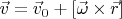 $\vec{v}=\vec{v}_0+[\vec{\omega}\times\vec{r}]$