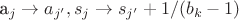 a_{j} \to a_{j'}, s_{j} \to s_{j'} + 1/(b_k-1)