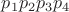 $p_1p_2p_3p_4$ $p_1p_2p_3p_4$