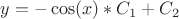 $y = -\cos(x) * C_1 + C_2$