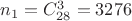 $n_1=C_{28}^3=3276$
