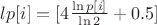 $lp[i]=[4\frac{\ln p[i]}{\ln 2}+0.5]$