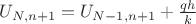 $U_{N,n+1}=U_{N-1,n+1}+\frac{qh}{k}$ $U_{N,n+1}=U_{N-1,n+1}+\frac{qh}{k}$