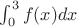 $\int_0^3 f(x)dx$ $\int_0^3 f(x)dx$