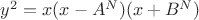 $y^2=x(x-A^N)(x+B^N)$