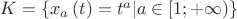 $\[K = \left\{ {{x_a}\left( t \right) = {t^a}|a \in \left[ {1; + \infty } \right)} \right\}\]$