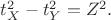 $t_X^2-t_Y^2=Z^2.$