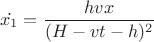 $$\dot{x_1}=\frac{hvx}{(H-vt-h)^2}$$
