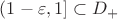 $(1-\varepsilon,1]\subset D_+$