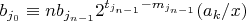$b_{j_0} \equiv n b_{j_{n-1}} 2^{t_{j_{n-1}}-m_{j_{n-1}}} (a_k/x)$