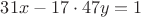 $31x-17\cdot 47y=1$