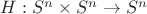 $H: S^n \times S^n \to S^n $ $H: S^n \times S^n \to S^n $