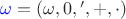 ${\color{blue}\omega}=(\omega,0,{}',{+},{\cdot})$
