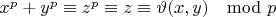$x^p+y^p \equiv z^p  \equiv z  \equiv \vartheta(x,y)$  $\mod p$