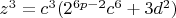 $ z^3 = c^3(2^{6p-2}c^6 + 3d^2) $