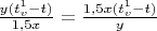 $\frac{y(t_v^1-t)}{1,5x}=\frac{1,5x(t_v^1-t)}{y}$