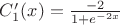 $C'_1(x)=\frac {-2}{1+e^{-2x}}$