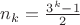 $n_k=\frac{3^k-1}{2}$