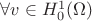 $\forall v\in H_0^1(\Omega)$