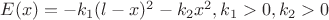 $E(x)=-k_1(l-x)^2-k_2x^2, k_1>0, k_2>0$