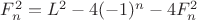 $F_n^2=L^2-4(-1)^n-4F_n^2$