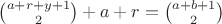$\binom{a+r+y+1}{2}+a+r = \binom{a+b+1}{2}$