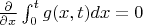 $\frac{\partial} {\partial x}\int_{0}^{t} g(x,t) dx=0$