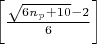 $
\left[\frac{\sqrt{6n_{p} + 10} - 2}{6} \right] $