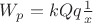 $ W_p= kQq\frac{1}{x}$