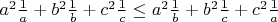 $a^2  \frac 1 a+b^2 \frac 1 b+c^2  \frac 1 c \leq a^2  \frac 1 b+b^2 \frac 1 c+c^2  \frac 1 a$