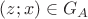 $(z;x)\in G_A$